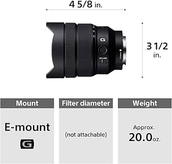 SONY - sel1224g レンズ Amazon.com : Sony FE 12-24mm f/4 G Lens SEL1224G, Lens Pouch